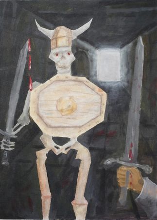 Zean Zack (Картина, живопись - 
                  50 x 70 см) Чтобы выбраться из андеграунда надо пройти через сотни чертей и упырей