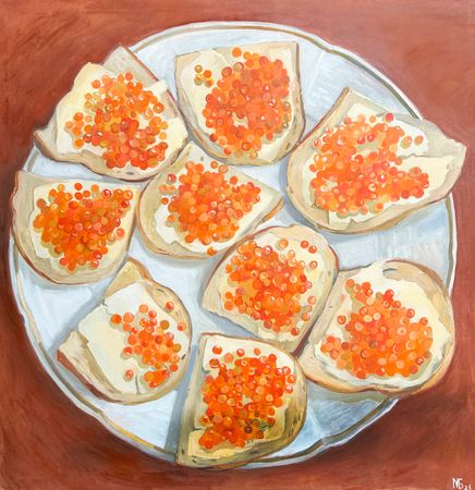 Мария Буртова (Картина, живопись - 
                  100 x 100 см) И снова праздник!