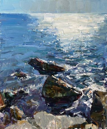 Илья Хахарев (Авторская графика - 
                  50 x 60 см) Солнце и море