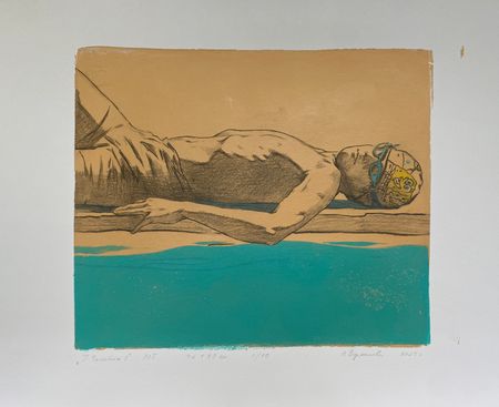 Надежда Воронцова (Графика печатная - 
                  49 x 42 см) У бассейна 1