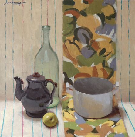 Никита Максимчук (Картина, живопись - 
                  50 x 50 см) Натюрморт с кастрюлей