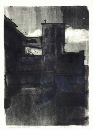 Ольга Безлепкина (Графика печатная - 
                  50 x 70 см) Огнеупоры. Башня