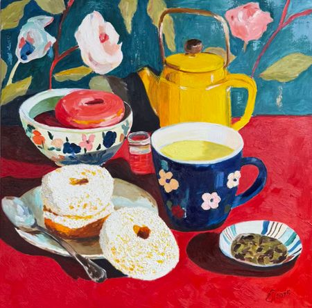 Елена Полищук (Картина, живопись - 
                  50 x 50 см) Пончиковое настроение