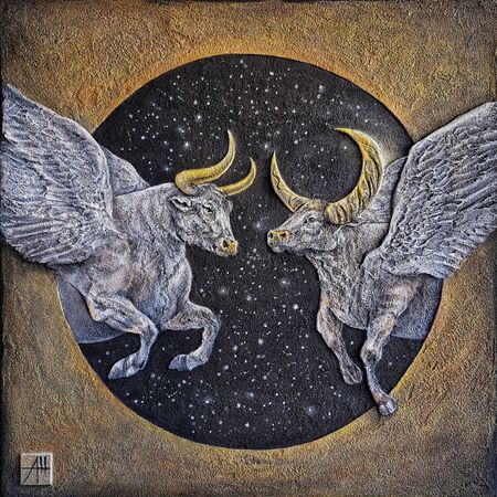 Анна Шуваева (Картина, живопись - 
                  40 x 40 см) Хранители луны