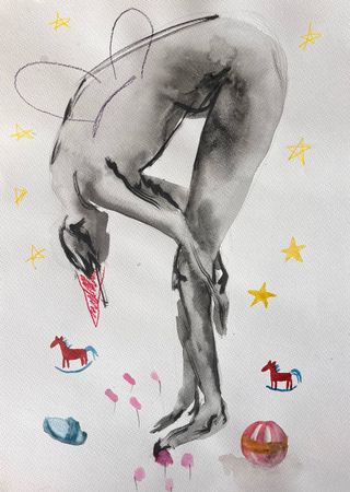Лина Кордюченко (Авторская графика - 
                  30 x 40 см) Зарядка