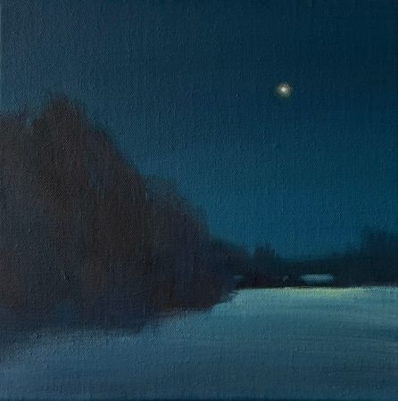 Александра Савина (Картина, живопись - 
                  30 x 30 см) Смотри, Луна!