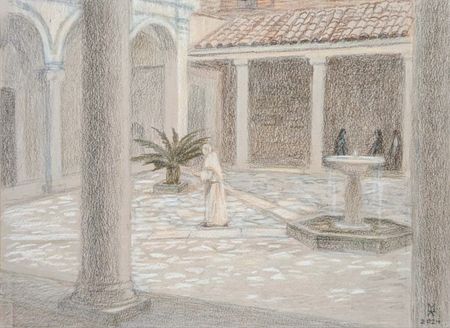 Екатерина Маланьина (Авторская графика - 
                  29.5 x 22.5 см) Рим. Базилика Св. Климента