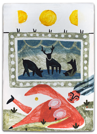 Лена Романовская (Картина, живопись - 
                  13 x 18 см) Оттепель