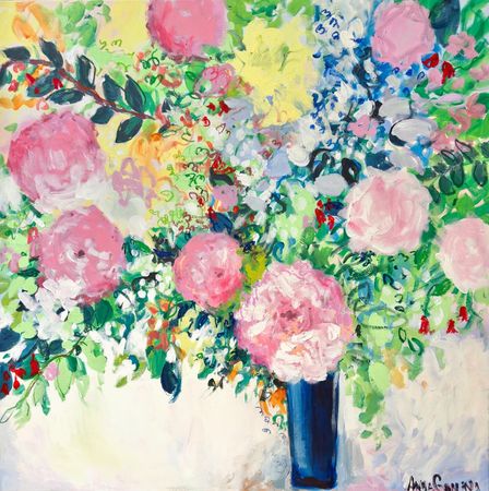Анна Ганина (Картина, живопись - 
                  100 x 100 см) Spring flowers bouquet