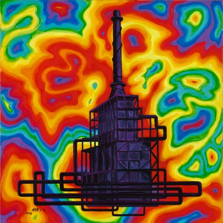 Юлия Малинина (Картина, живопись - 
                  60 x 60 см) Автономная система №4