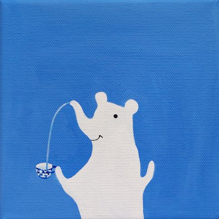 Оливия Лем (Картина, живопись - 
                  15 x 15 см) Чаепитие