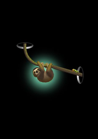 Александр Зайцев (Графика цифровая (принты) - 
                  21 x 29.7 см) Ленивец и гусеница