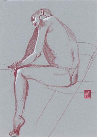 Виктория Севастьянова (Авторская графика - 
                  18 x 25 см) Nude grey
