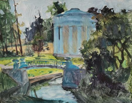 Регина Буглеева (Авторская графика - 
                  30 x 20 см) Солнечный Петергоф. Дворец дружбы