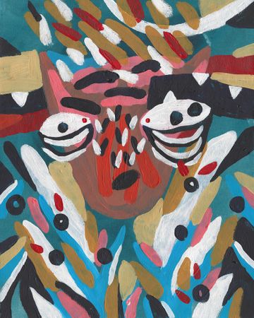 Лена Романовская (Картина, живопись - 
                  28 x 35 см) Федя, Федя, съел медведя