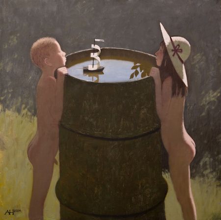 Андрей Аверьянов (Картина, живопись - 
                  87 x 87 см) Парусник