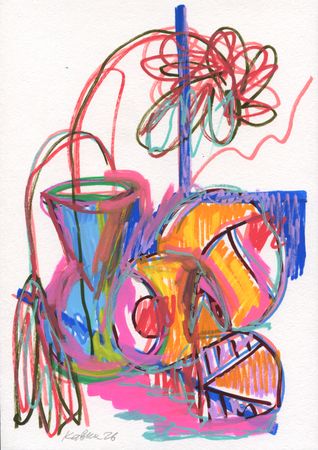 Дмитрий Кавка (Авторская графика - 
                  21 x 30 см) Натюрморт