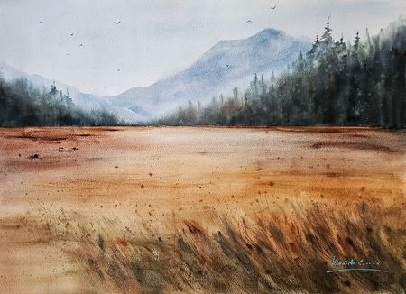 Светлана Юматова (Авторская графика - 
                  76 x 56 см) Осенние мотивы #2