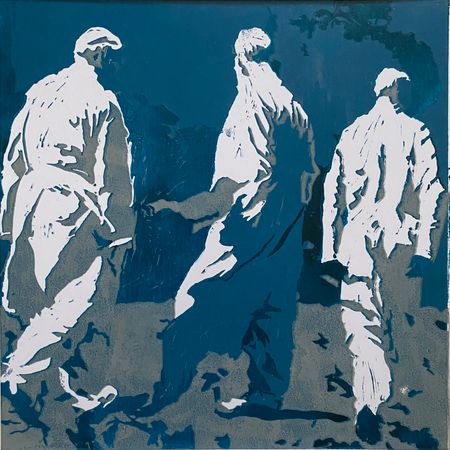 Лена Троянская (Графика печатная - 
                  30 x 30 см) Трое