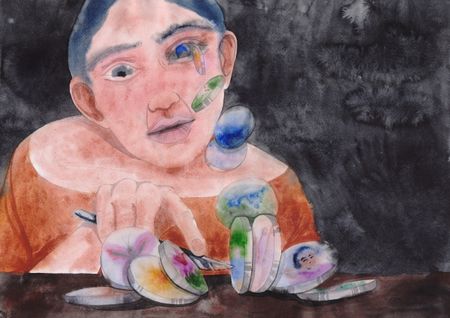 Оля Душкина (Авторская графика - 
                  60 x 42 см) Препарирование визуального опыта