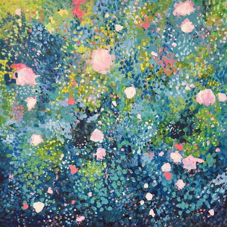 Анна Ганина (Картина, живопись - 
                  100 x 100 см) Window to my garden