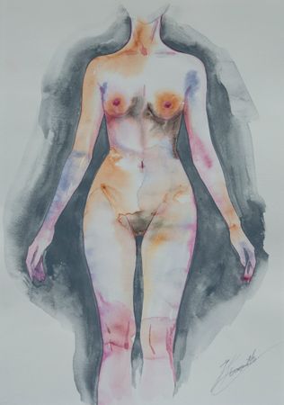 Елизавета Журавлева (Авторская графика - 
                  29 x 42 см) Осознание. Влюбленные. Двое.