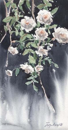 Ирина Петровская (Авторская графика - 
                  17.5 x 33 см) Садовые розы