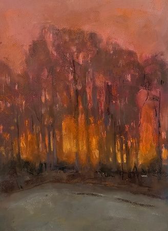 Алёна Губарь (Авторская графика - 
                  30 x 40 см) Закат в Плёсе