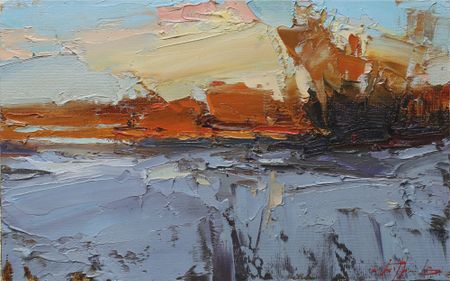 Евгений Бурцев (Картина, живопись - 
                  30 x 20 см) На весенних лугах