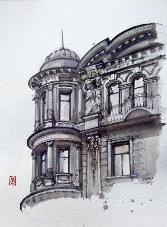 Виктория Севастьянова (Авторская графика - 
                  25 x 33 см) Архитектура Петербурга