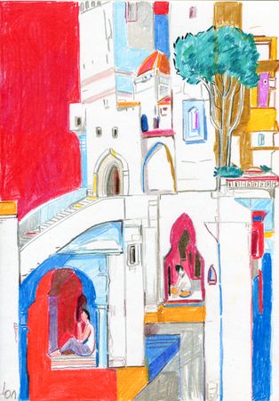 Олеся Лишаева (Авторская графика - 
                  21 x 30 см) Мароканский чай