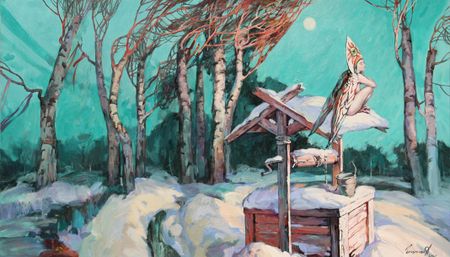 Анна Голованова (Картина, живопись - 
                  120 x 60 см) Зимняя ночь