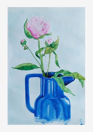 Оливия Лем (Авторская графика - 
                  25.5 x 37.5 см) Пион