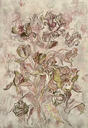 Ульяна Затона (Авторская графика - 
                  60 x 90 см) Тюльпаны