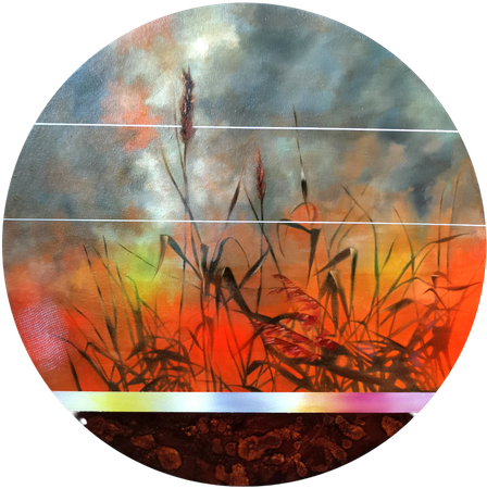 Денис Шевчук (Картина, живопись - 
                  72.5 x 72.5 см) Оранжевый закат