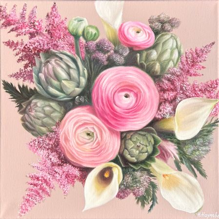 Наталья Наумова (Картина, живопись - 
                  30 x 30 см) Миниатюра "Ботаника 2”