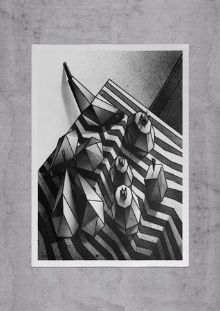 Александр Козлов (Авторская графика - 
                  59.4 x 84.1 см) №379 — Натюрморт с бананом