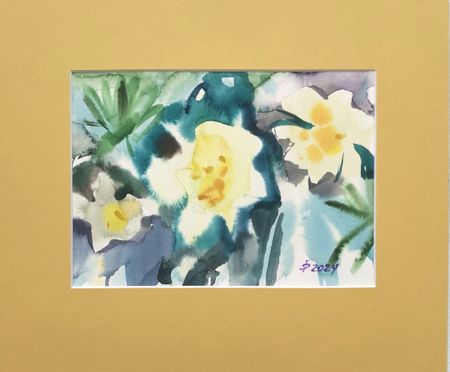 Регина Буглеева (Авторская графика - 
                  30 x 25 см) Нарциссы желтые
