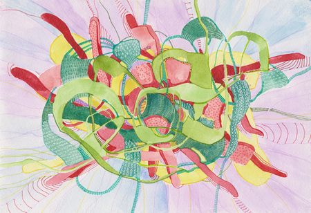 Елена Ширяева (Авторская графика - 
                  29.5 x 20 см) Пряжа