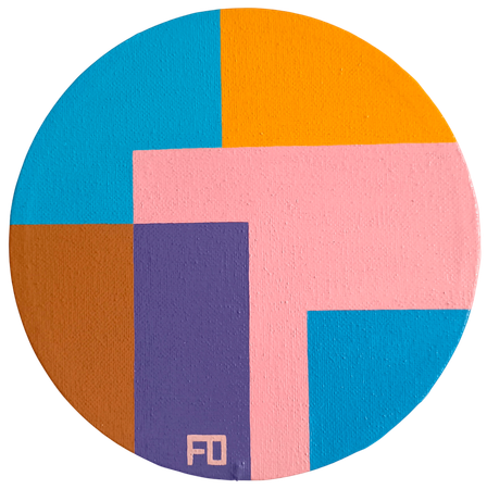 Алеся FO_OBJECTS (Картина, живопись - 
                  20 x 20 см) Круглая геометрия