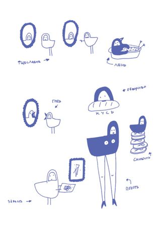 Мария Алигожина (Графика печатная - 
                  50 x 70 см) Семь смертных грехов