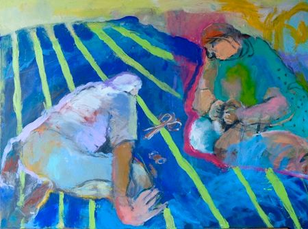 Алина Магомедова (Картина, живопись - 
                  80 x 60 см) Одеяло в полоску