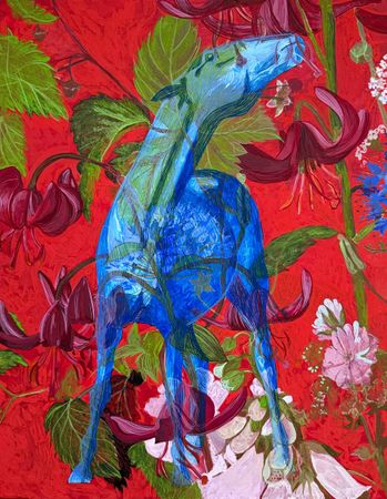 Алена Сокольникова (Картина, живопись - 
                  40 x 50 см) Лошадь в цветах