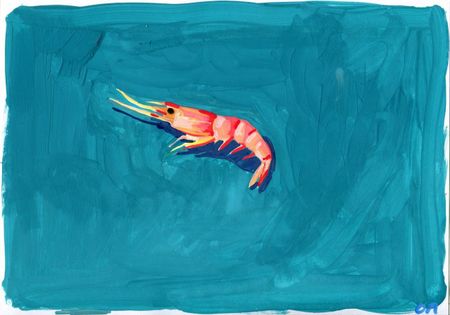 Олеся Лишаева (Авторская графика - 
                  30 x 21 см) Креветка