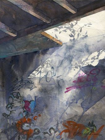 Ольга Безлепкина (Авторская графика - 
                  30 x 40 см) Стены 1