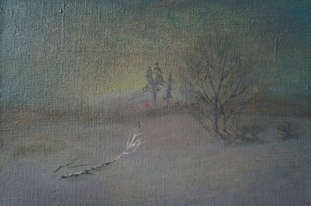 Ева Аракчеева (Картина, живопись - 
                  30 x 20 см) Пробуждение на заходящее солнце