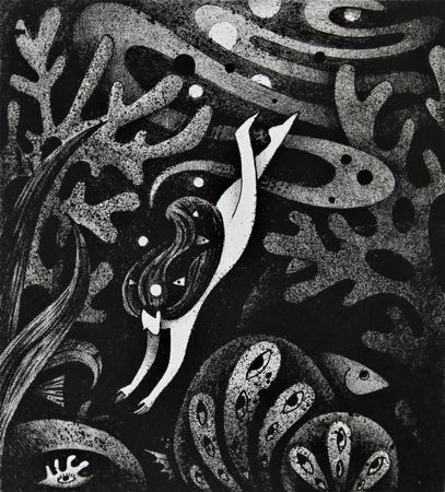 Витана Маковская (Графика печатная - 
                  19.5 x 21.5 см) Погружение