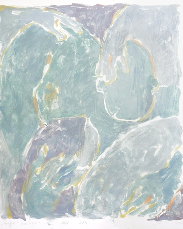 Екатерина Богданкова (Графика печатная - 
                  30 x 40 см) Голубо-зелёные