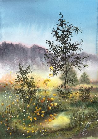 Алла Валежина (Авторская графика - 
                  30 x 42 см) Начало