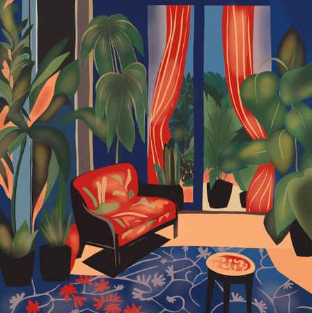 Нина Цориева (Картина, живопись - 
                  70 x 70 см) Домашний сад